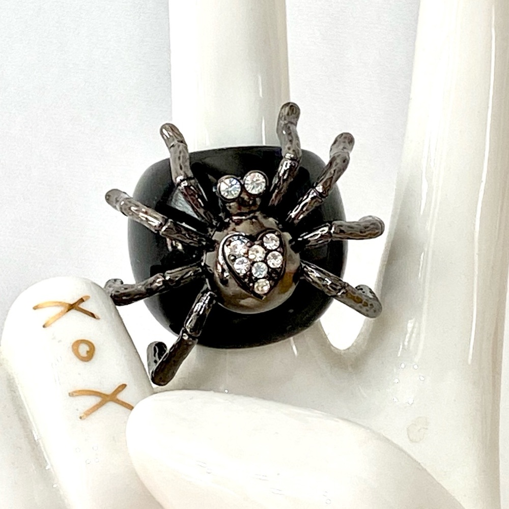 Betsey Johnson ‘Dark Forest’ Black Spider Ring w/Box HTF, Rare!